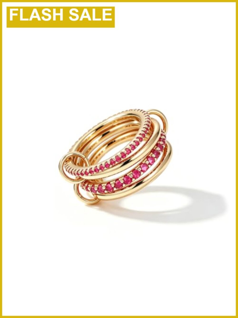 14K Gold Plated Interlocking Stackable Rings Women Non Tarnish Size 7